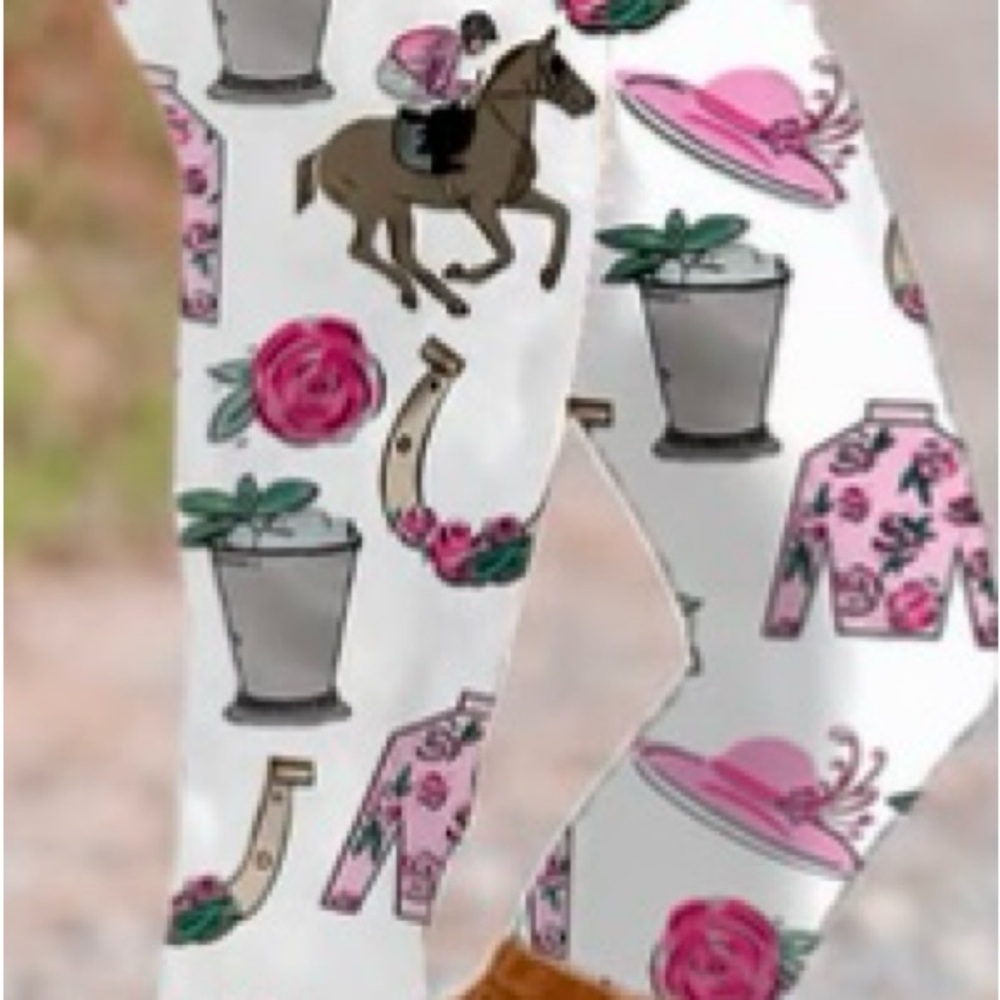 NEW W/OUT TAGS- Equestrian Themed Leggings perfect for any Derby themed party